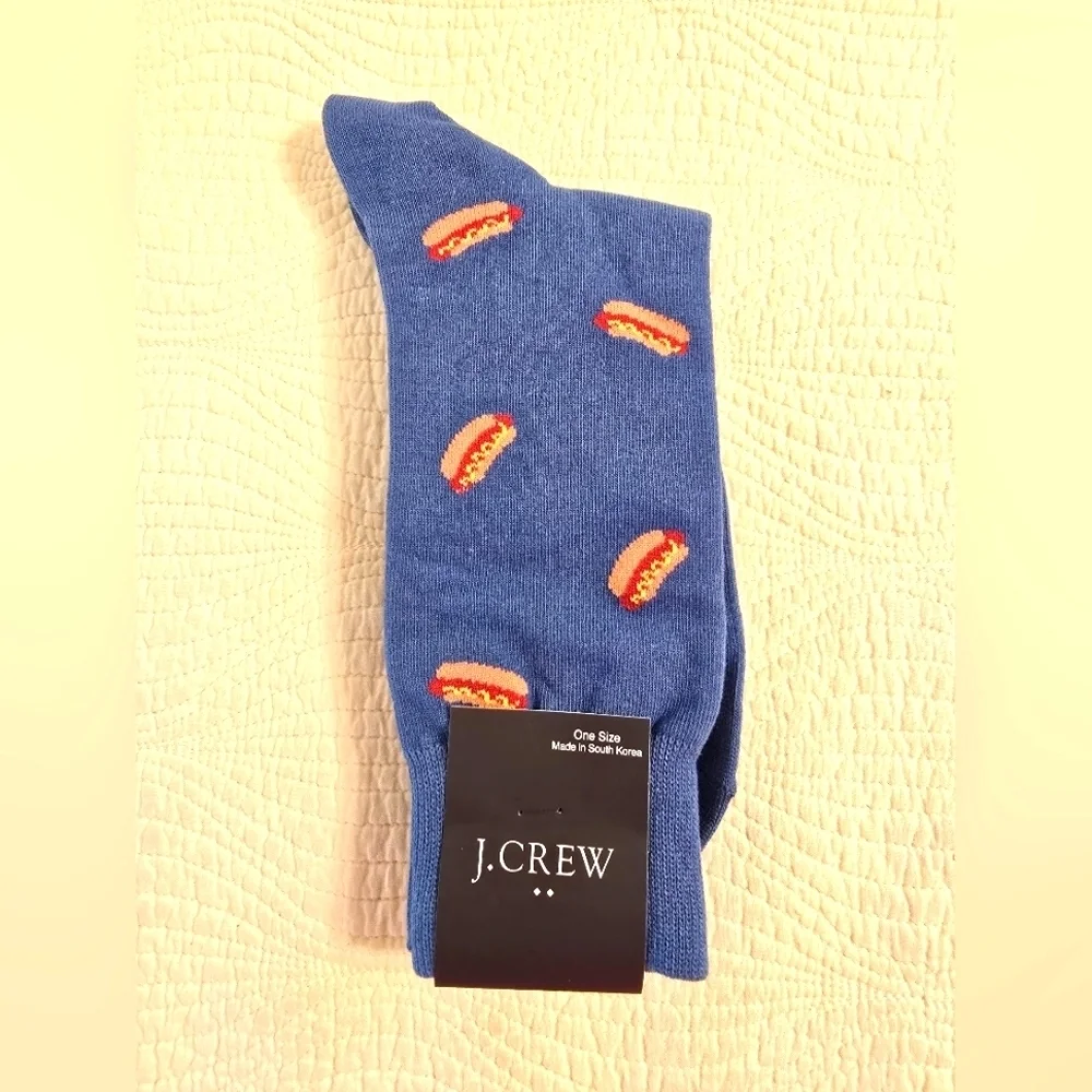 NWT J. Crew Hot Dog Pattern Men's Socks